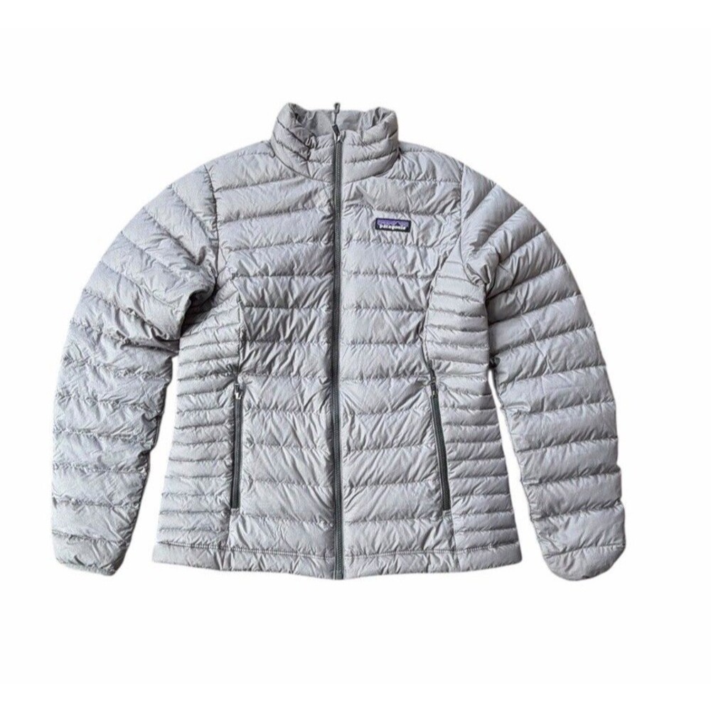 Patagonia Goose Down Sweater Puffer Jacket Womens Small Light Gray Lightweight - Picture 5 of 10